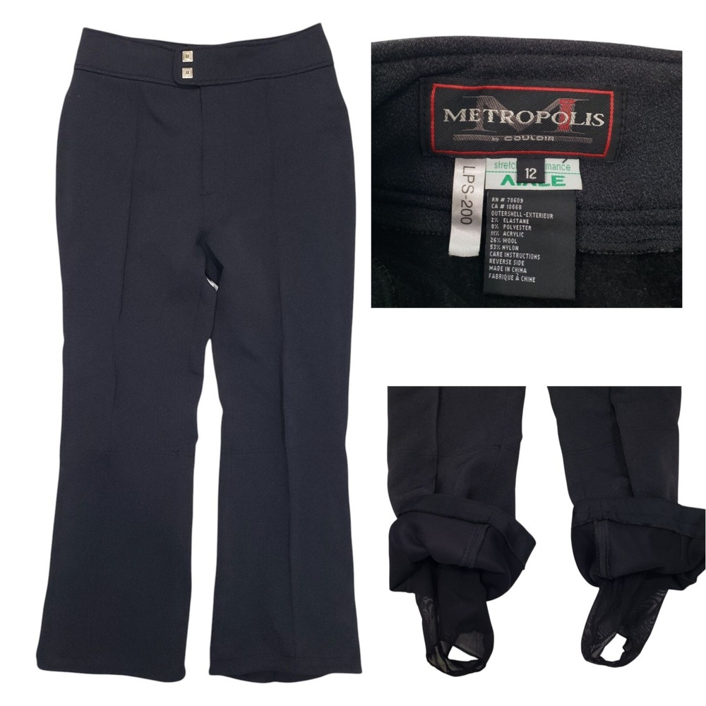 Metropolis Couloir Gray Ski Pants Wool Blend Stretch Performance AIALE Womens 12